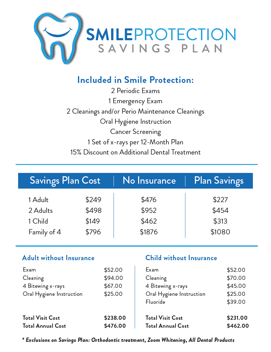 Champaign Dental Group's Smile Protection Savings Plan 